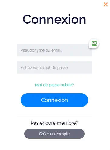 Connexion des membres du JACKPOT WHEEL CASINO
